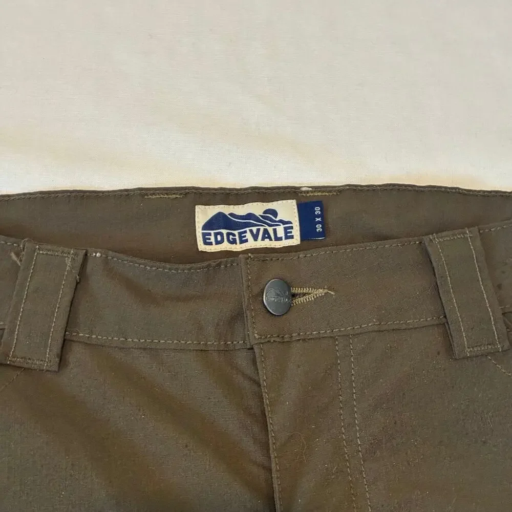 Edgevale Foothill Pant Mens 30x30 Forest Ripstop Hiking Stretch Double Knee USA